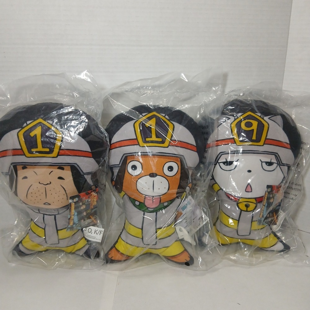 Fire Force 119 Mascots 3-Piece Big Plush Pillow Set of 3 10" BRAND NEW SEALED